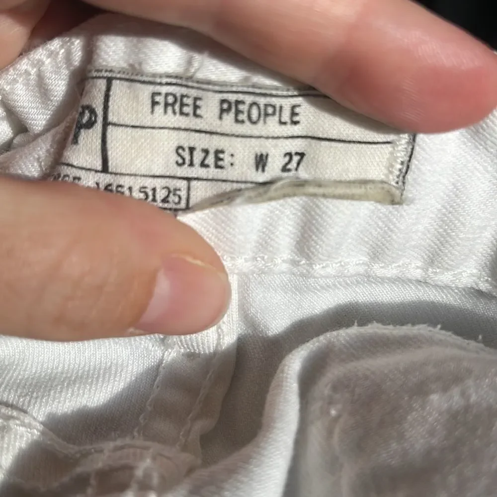 Free People White Zipper Ankle Skinny Jeans 27